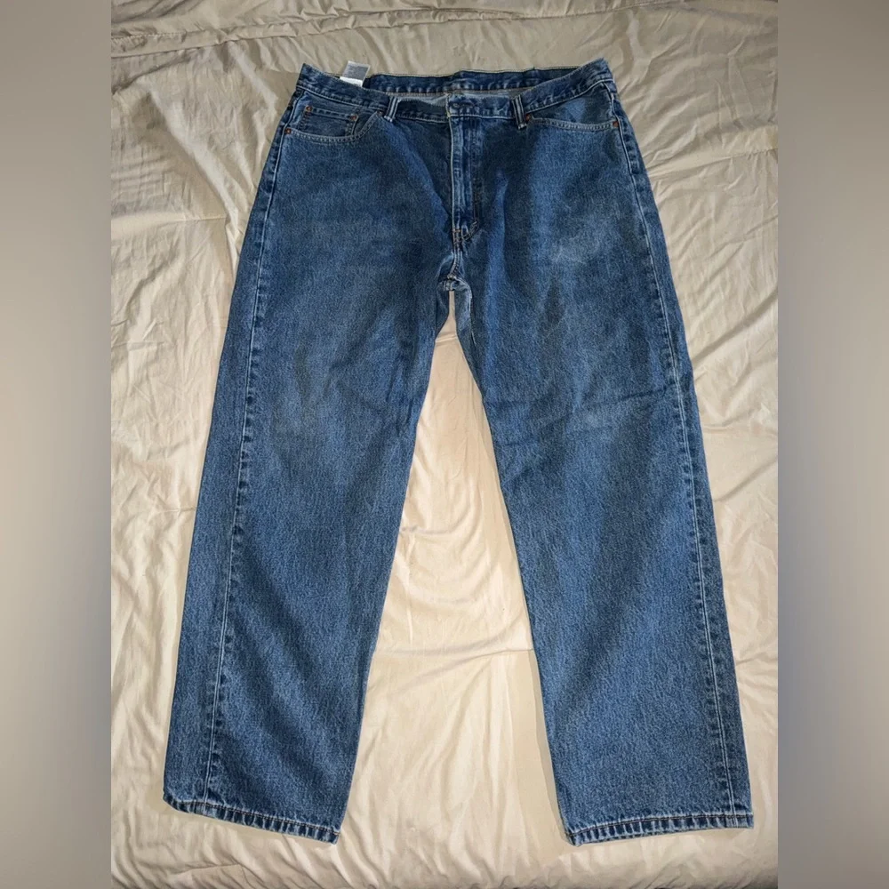 Men's Straight-Fit Denim Jeans in Classic Blue - Picture 1 of 3